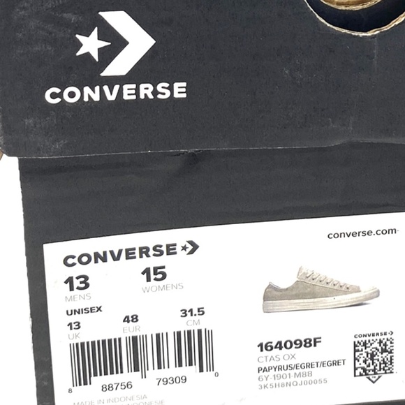 Converse Chuck Taylor OX Sneakers Low Top For Men Egret Canvas Casual 164098F - Picture 10 of 10